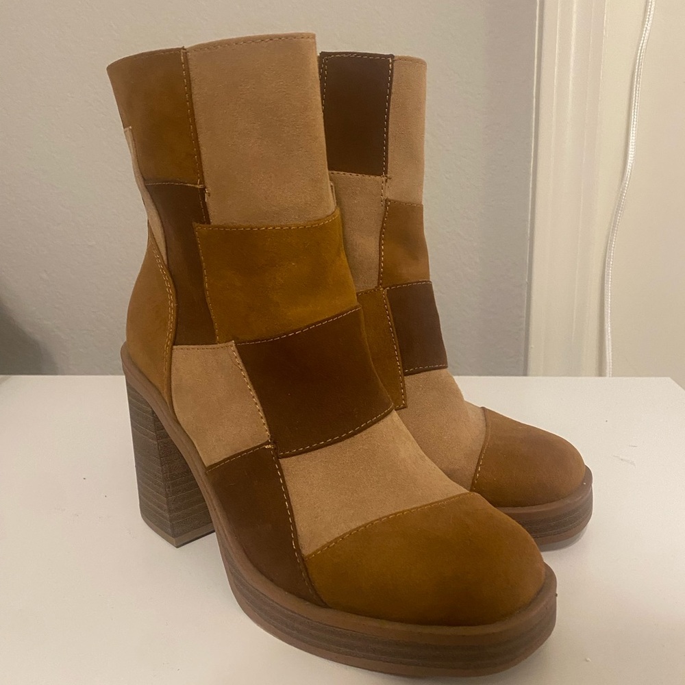 Target Patchwork Heeled Boots size 7